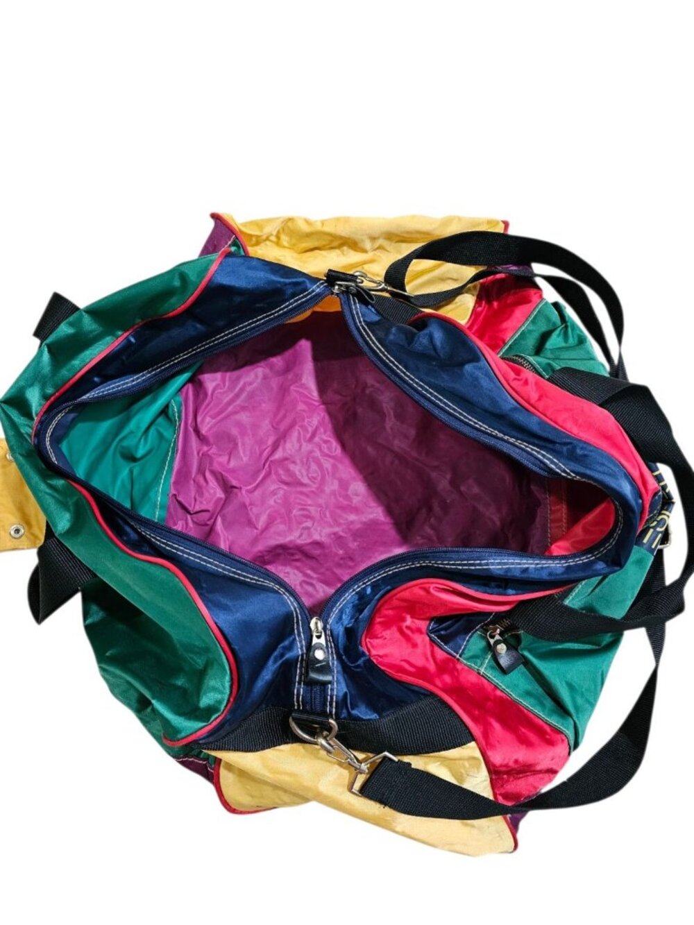 Esprit Unisex L Travel Duffle Multi Colorblock Nylon SF Rare Archival Gorpcore - Picture 5 of 7